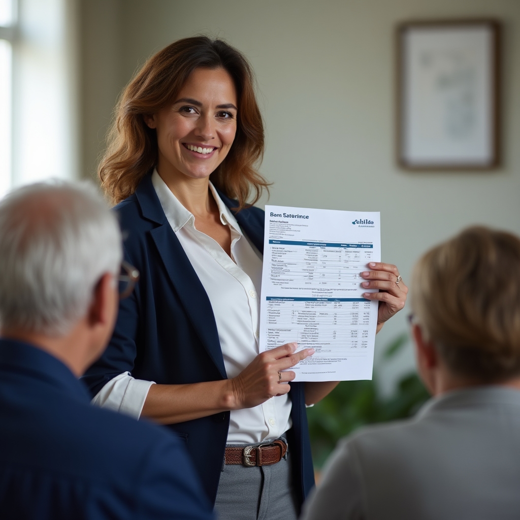 Workshop facilitator explaining financial concepts to a group of older adults