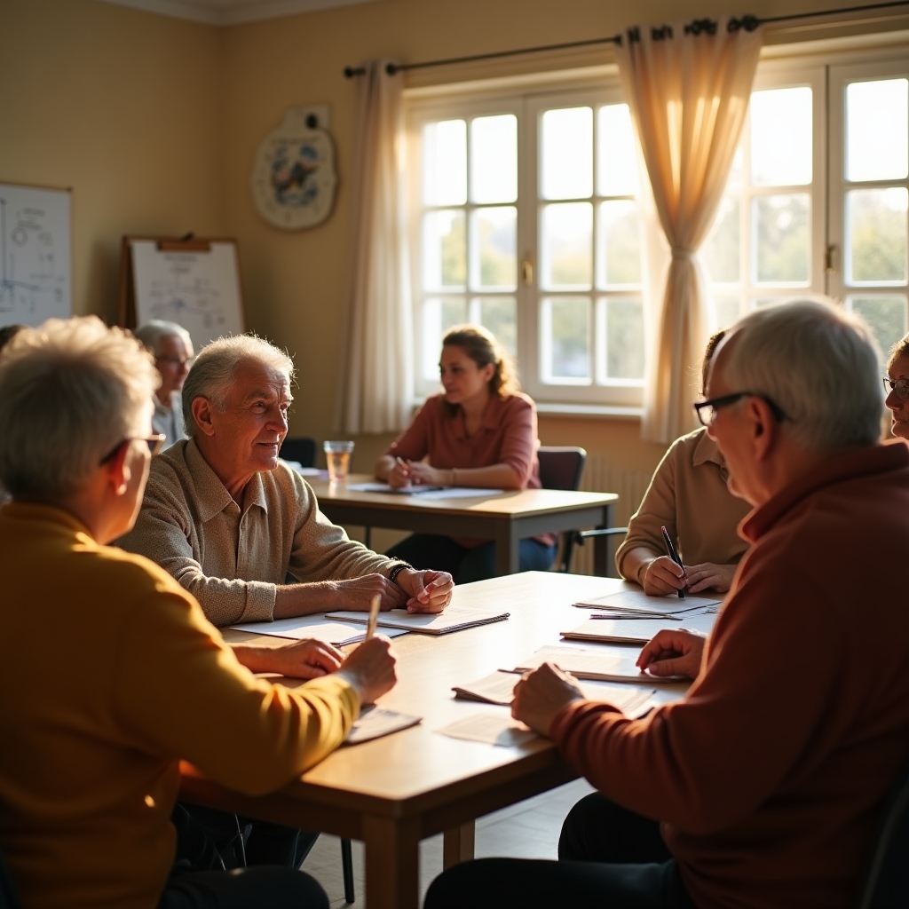 Older adults participating in a financial education workshop in Argentina